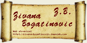 Živana Bogatinović vizit kartica